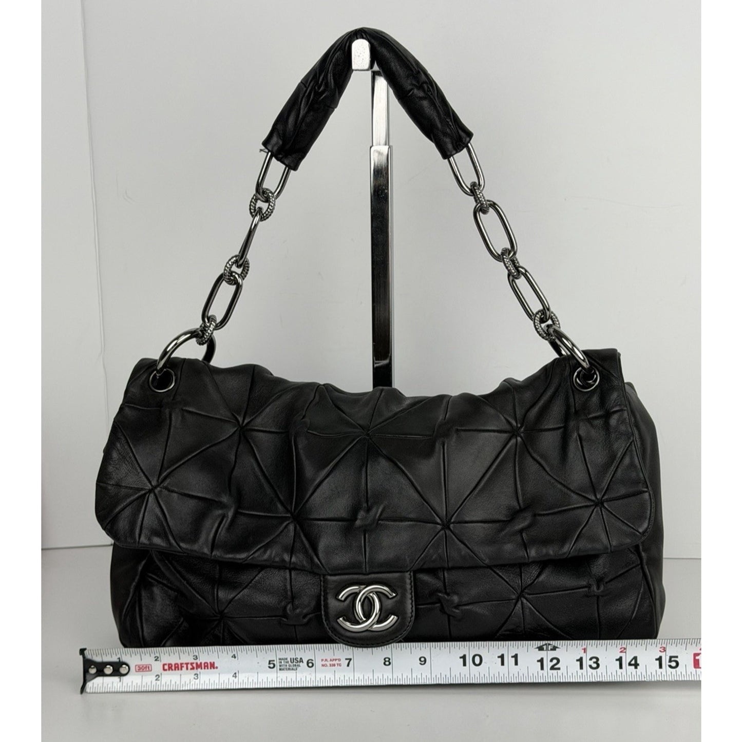 Chanel Quilted Soft Squares Origami Flap Black Shoulder Bag 2008-2009 B3
