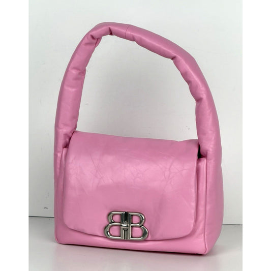 Balenciaga Monaco Small Sling Bag in Pink Puffy Leather E7