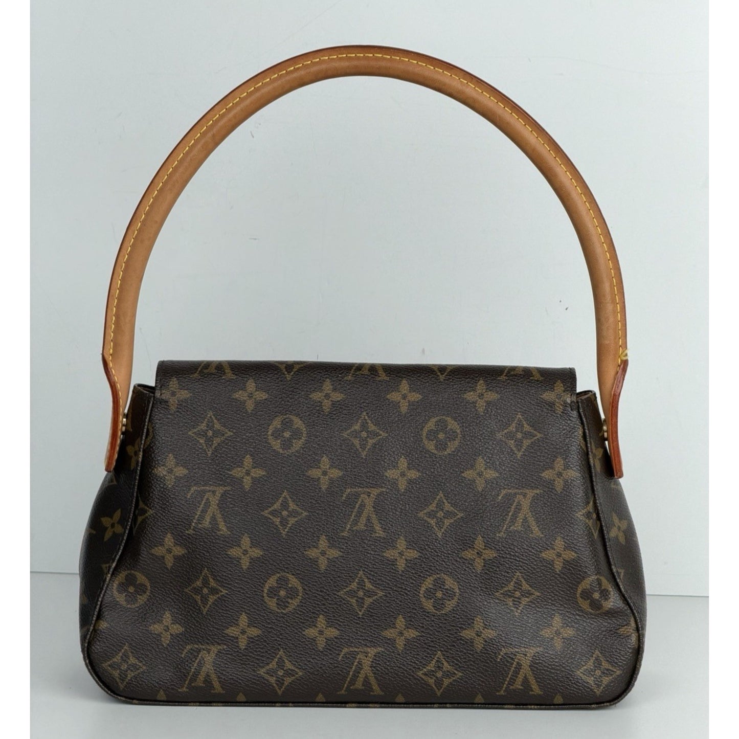 Louis Vuitton PM Looping Bag Monogram Canvas Vachetta Leather Handle 2006 S