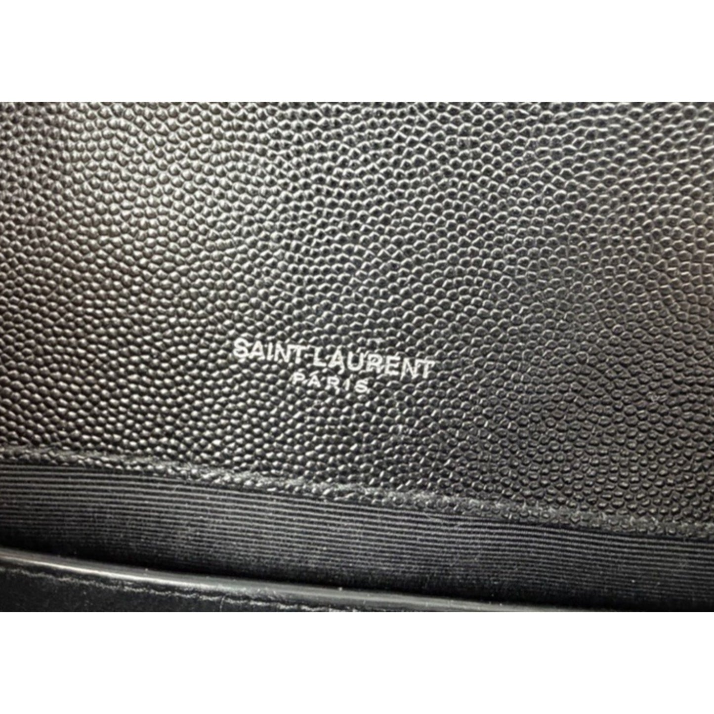 Saint Laurent Envelope Medium Chain Bag in Black Grain de Poudre Leather C6