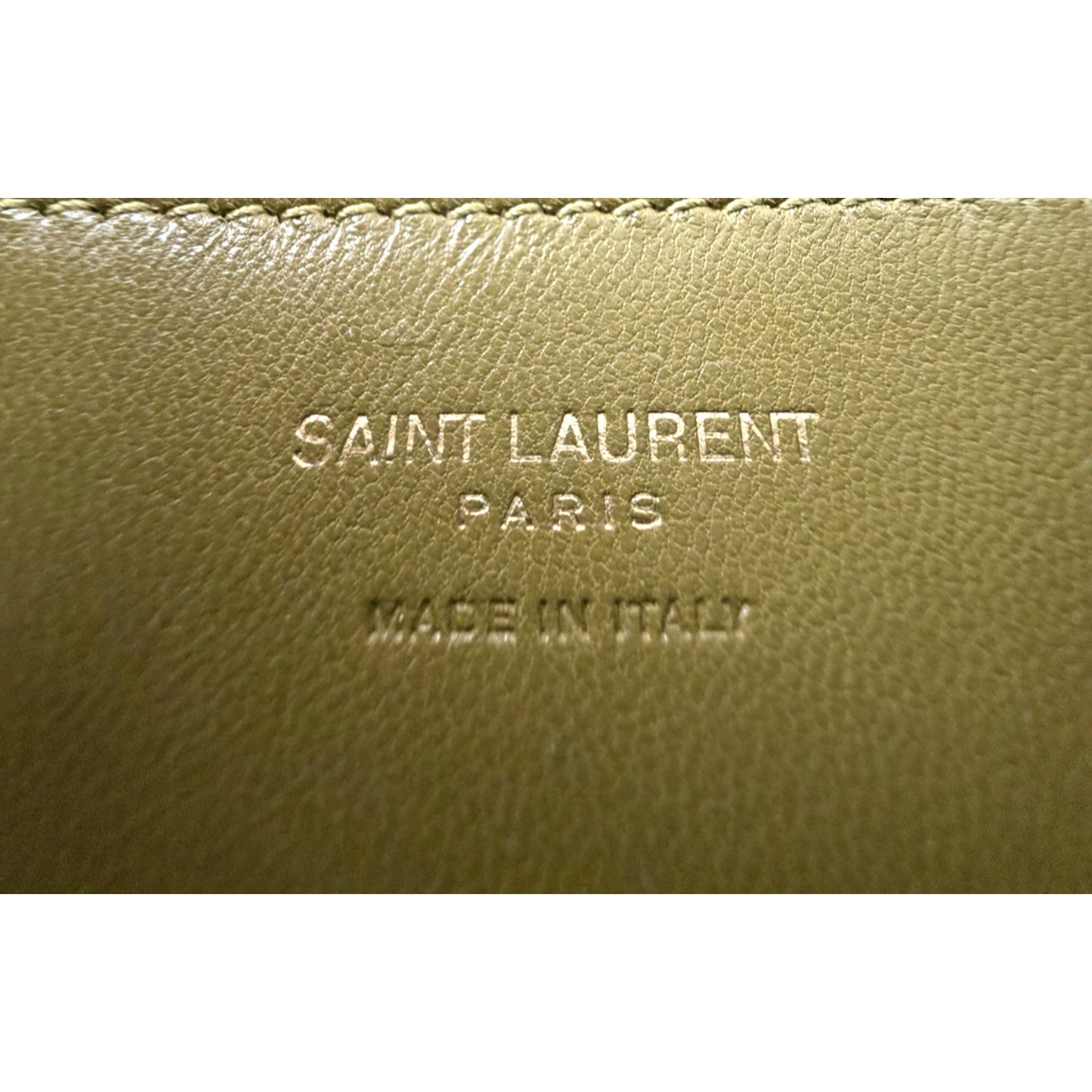 Saint Laurent Le 5 A 7 Mini Shoulder Bag in Vert Olive Calfskin Leather S14