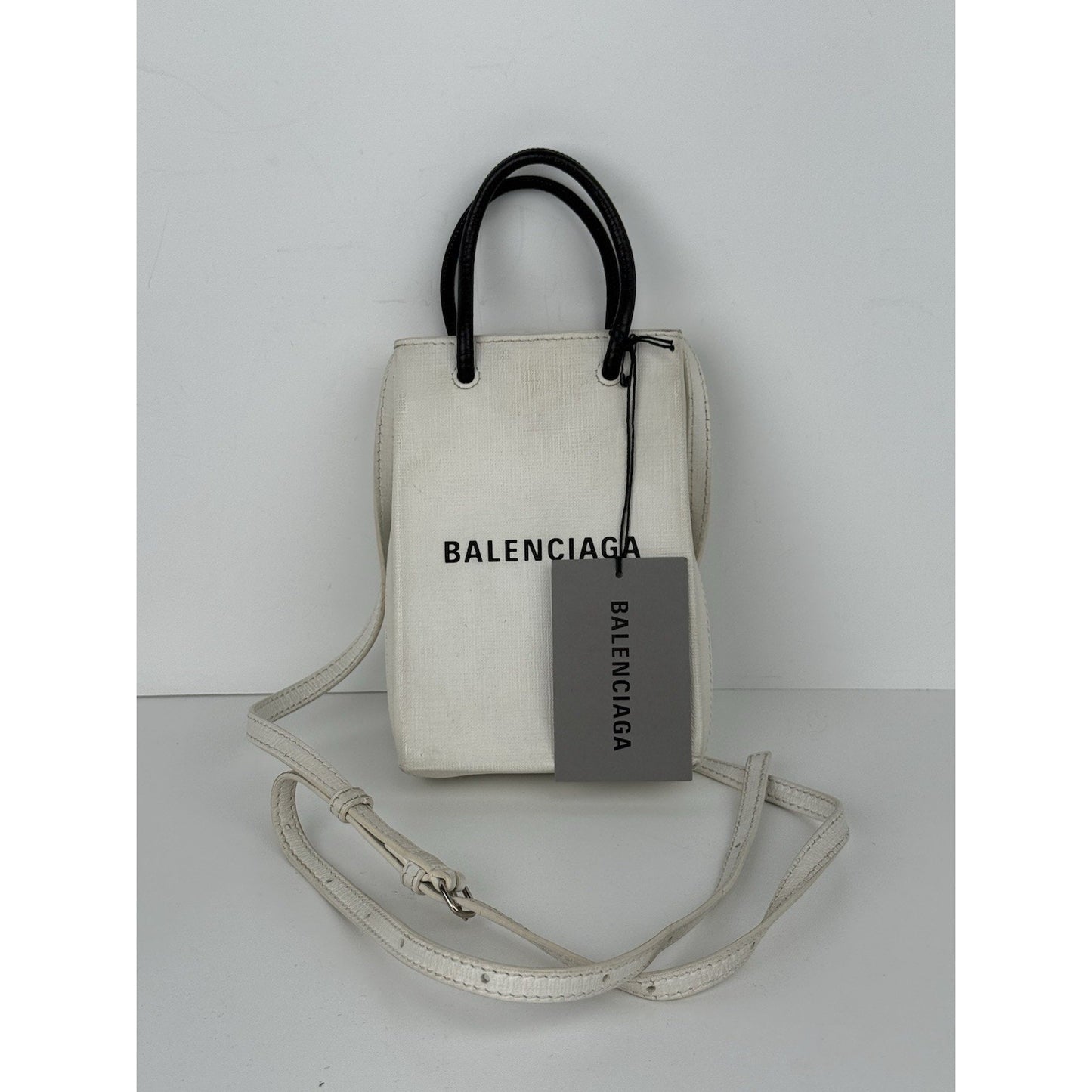 Balenciaga Leather White Phone Women's Shoulder Bag