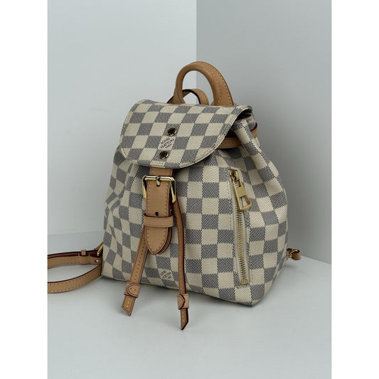 LOUIS VUITTON Damier Azur Sperone BB Backpack Ivory Canvas