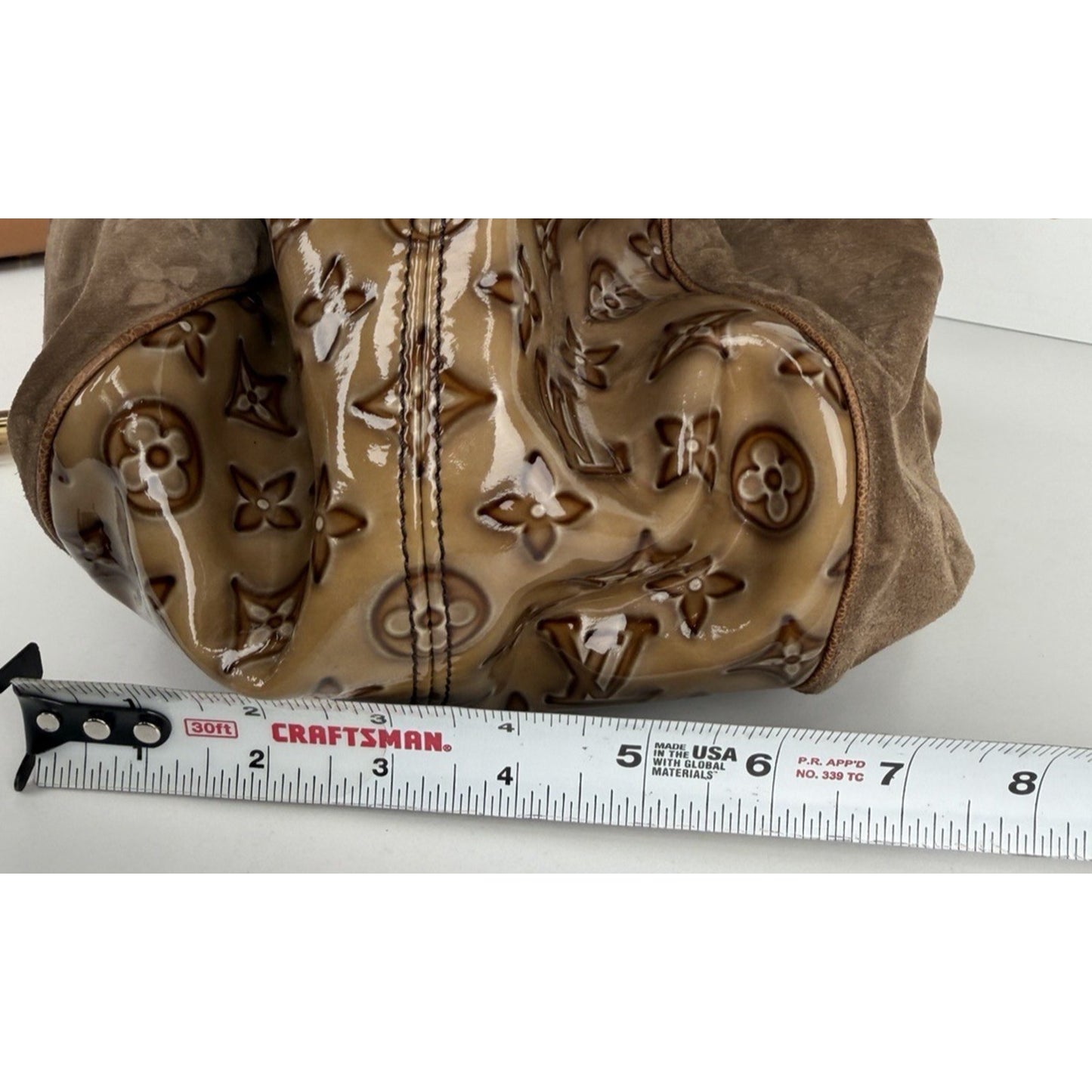 Louis Vuitton Irene Coco Bag in Brown Suede with Patent Leather Trim 2009 S09