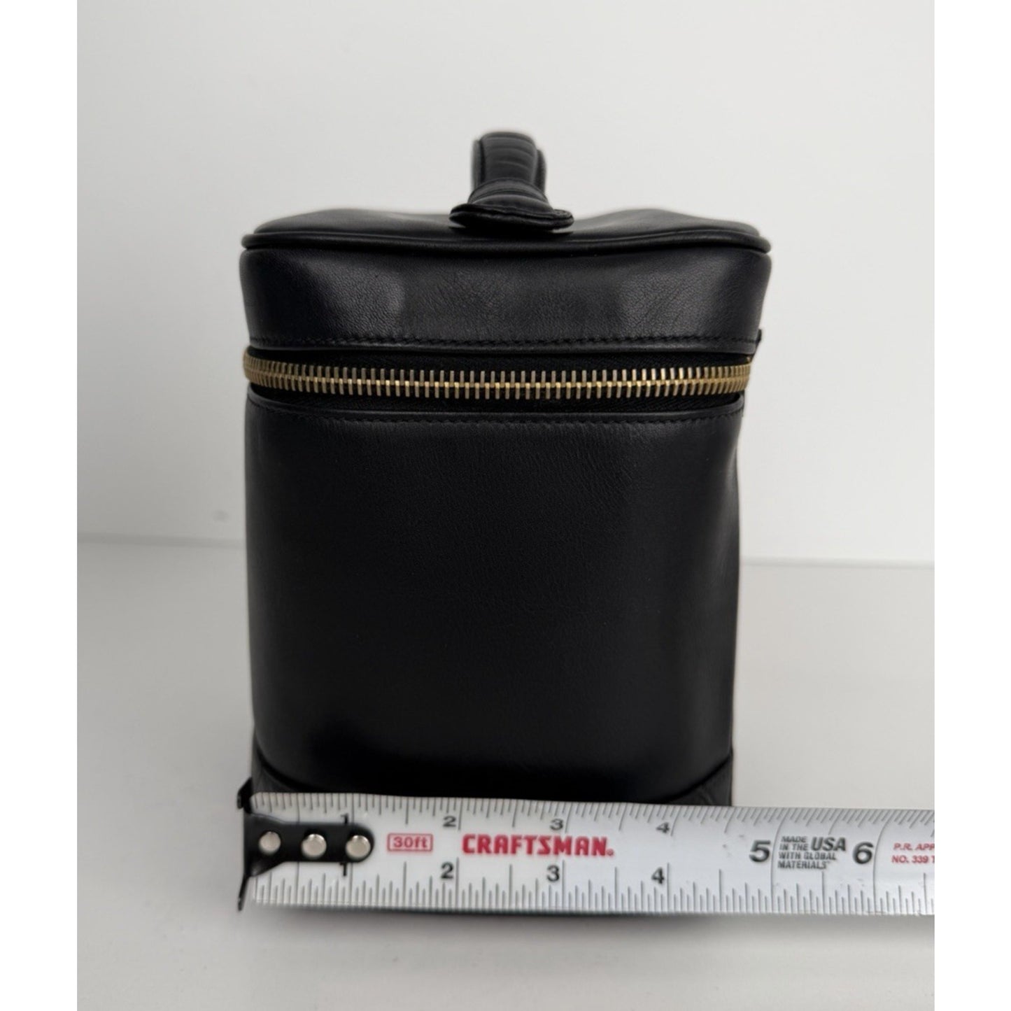 Chanel Vanity Cosmetic Case Bag in Black Leather Vintage Timeless S