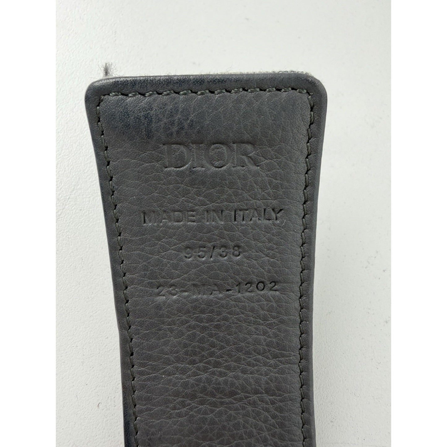Christian Dior Jacquard Oblique Cosmo Belt Grey Canvas Body CD Logo Buckle