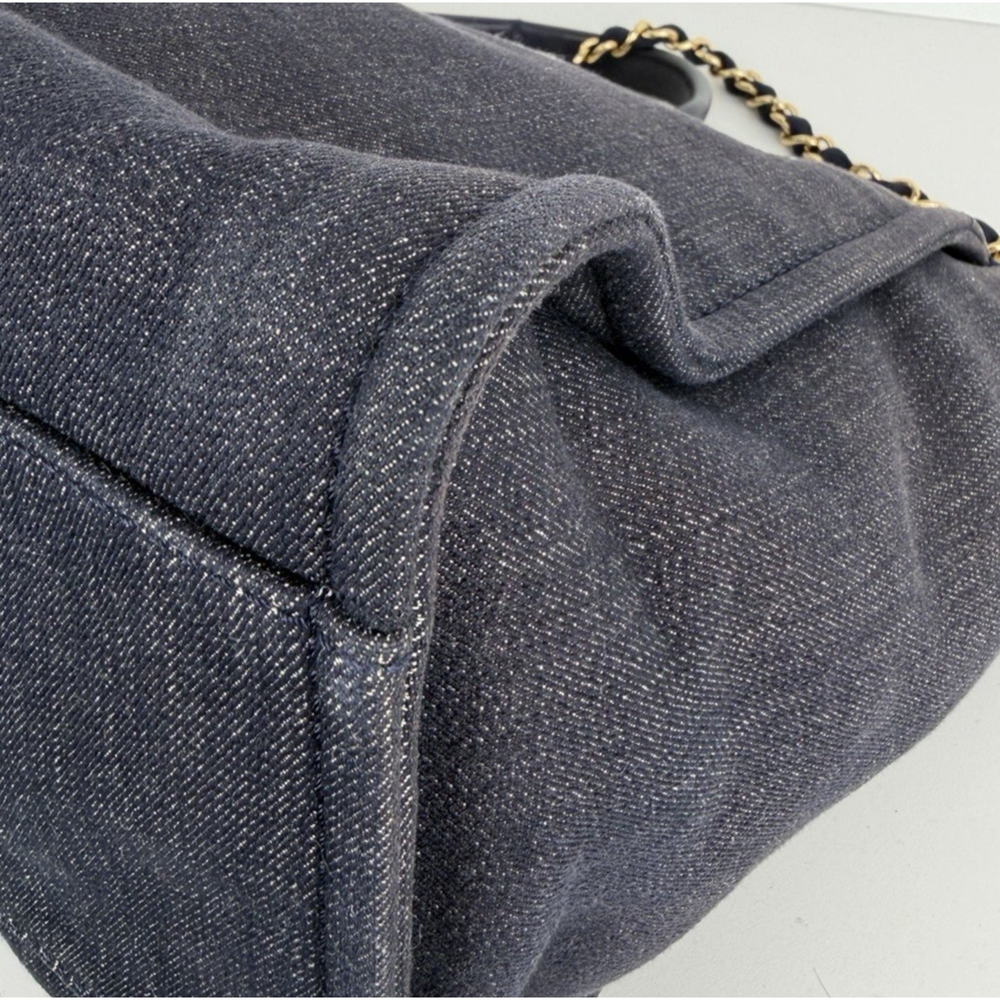 Chanel Deauville Medium Shopping Tote Bag in Denim Canvas 2013 "CC" Logo D1