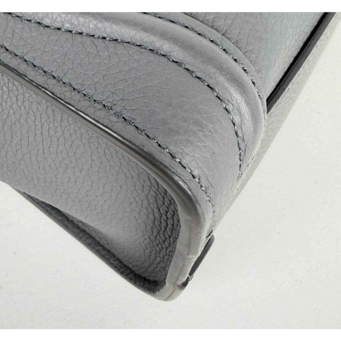 Celine Nano Luggage Bag in Grey Structured Calfskin Leather B-9