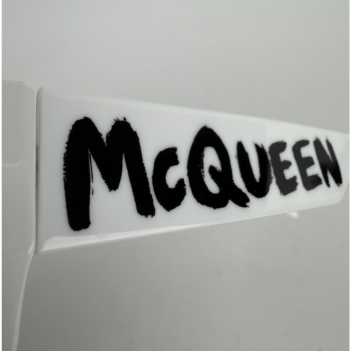 Alexander McQueen 003 Shield Sunglasses in White Frame with Dark Green Lenses K3