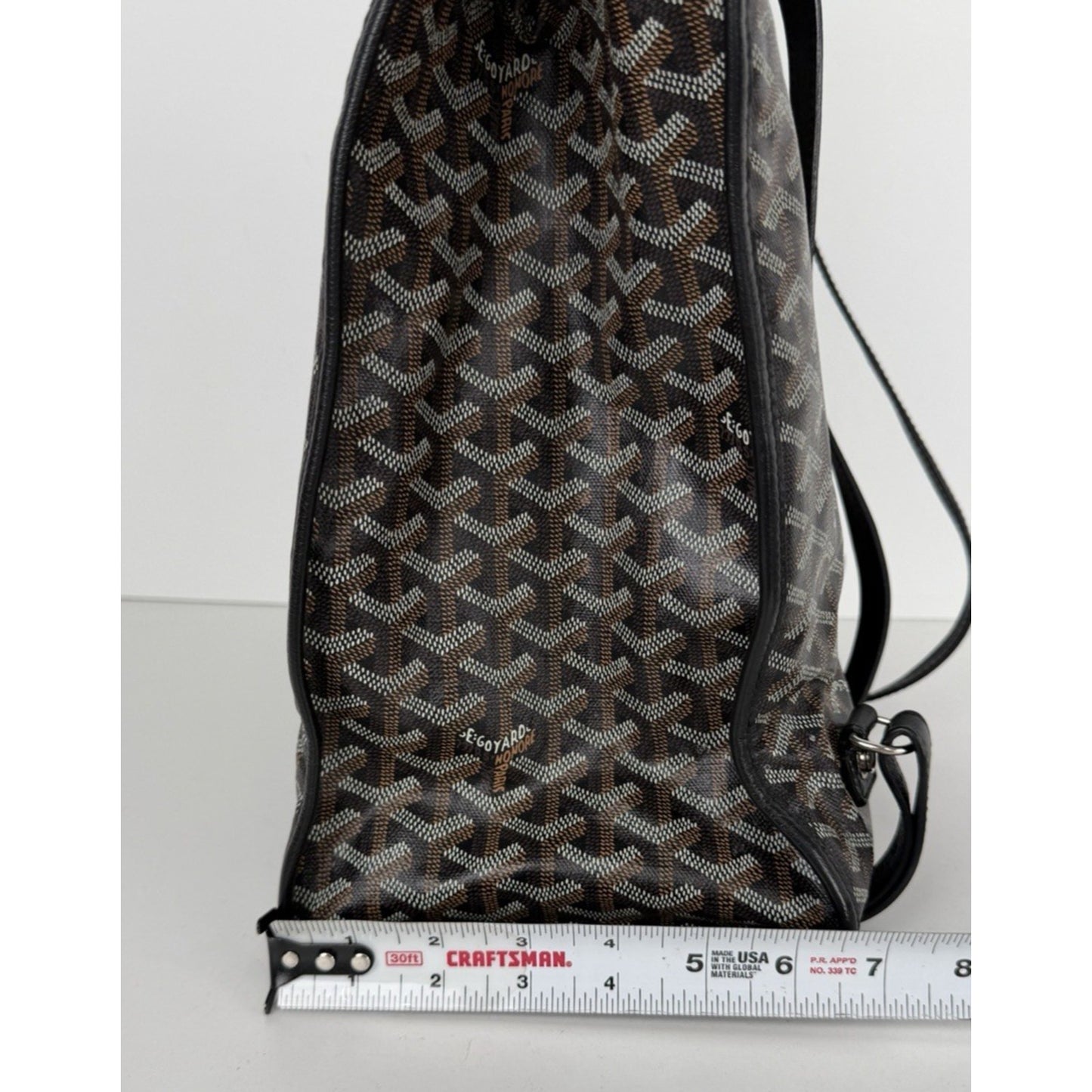 Goyard Saint Leger Backpack in Black Goyardine Coated Canvas Leather Trim E8