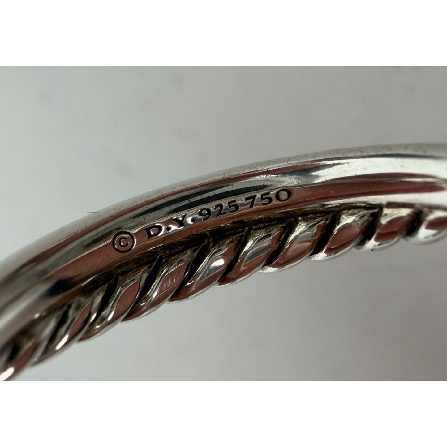 David Yurman X Band Cable Ring Sterling Silver 18k Yellow Gold Size 6