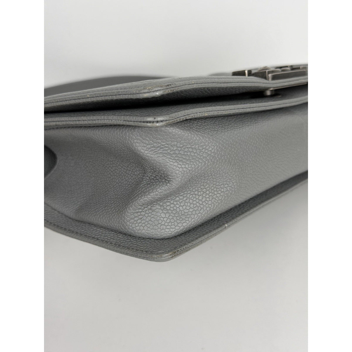 (LAYAWAY) Chanel Medium Boy Flap Bag in Grey Chevron Quilted Caviar Leather 2019 C9 (Copy)