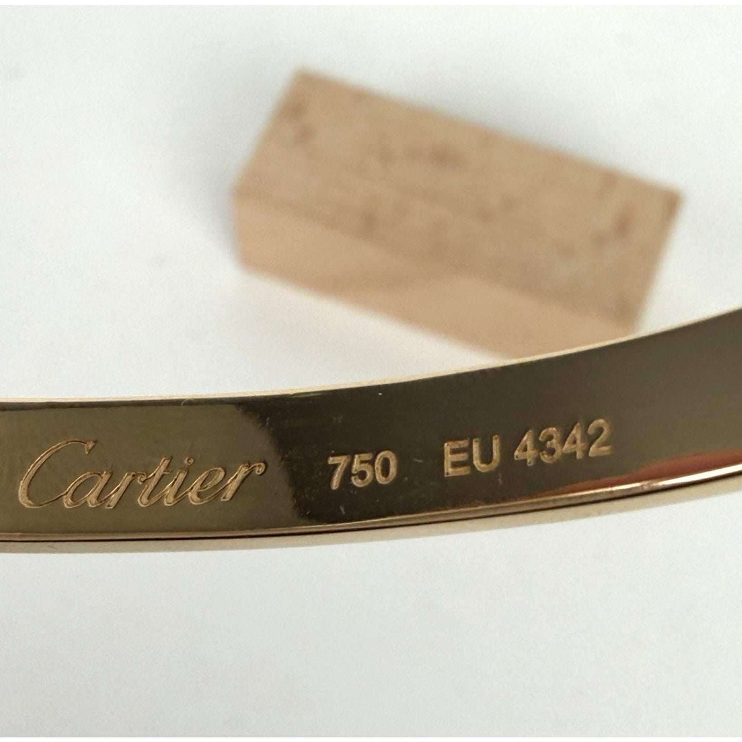 Cartier Love Open Cuff Bracelet in 18k Yellow Gold Size 18
