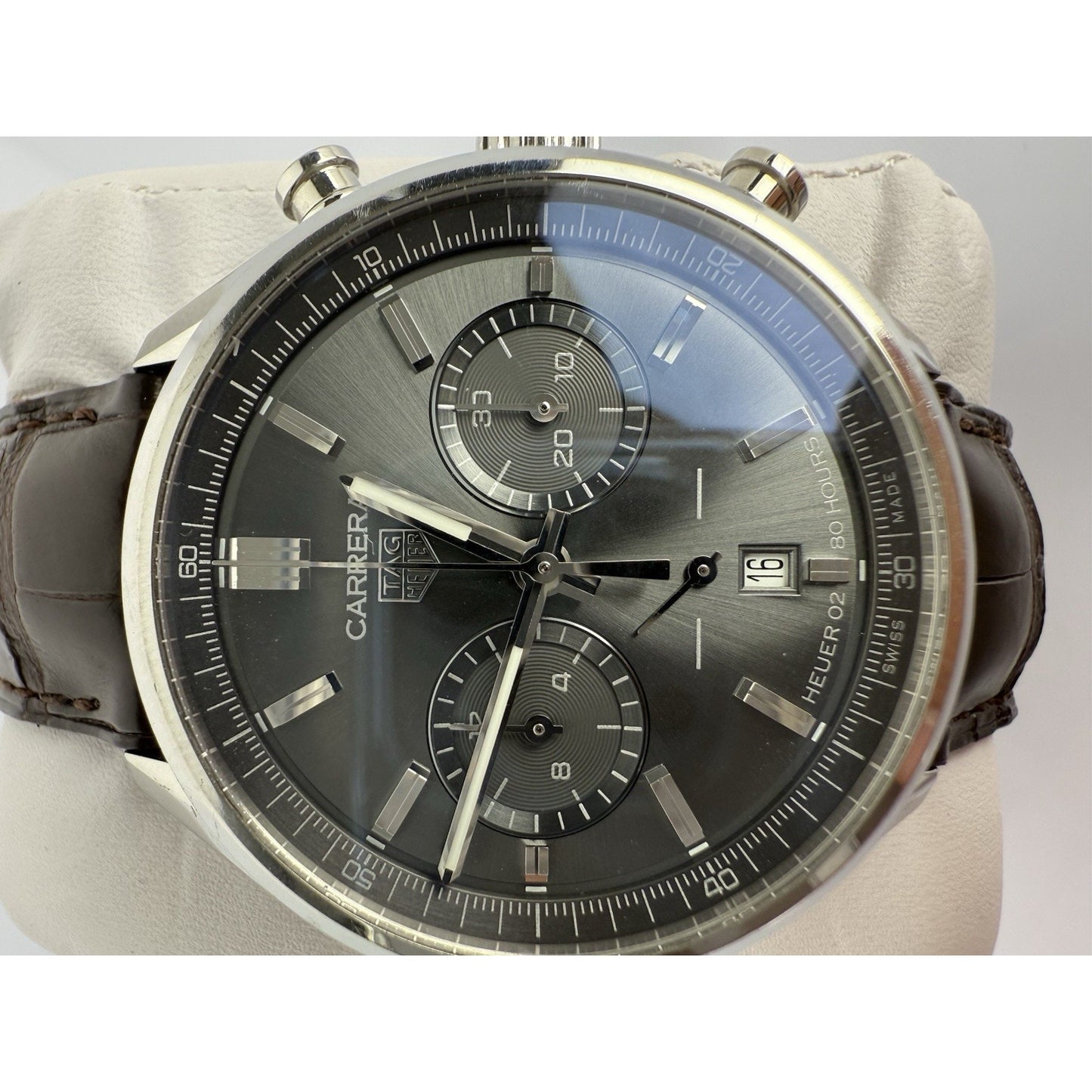 Tag Heuer Carrera 42mm CBN2012 Automatic Chronograph Gray