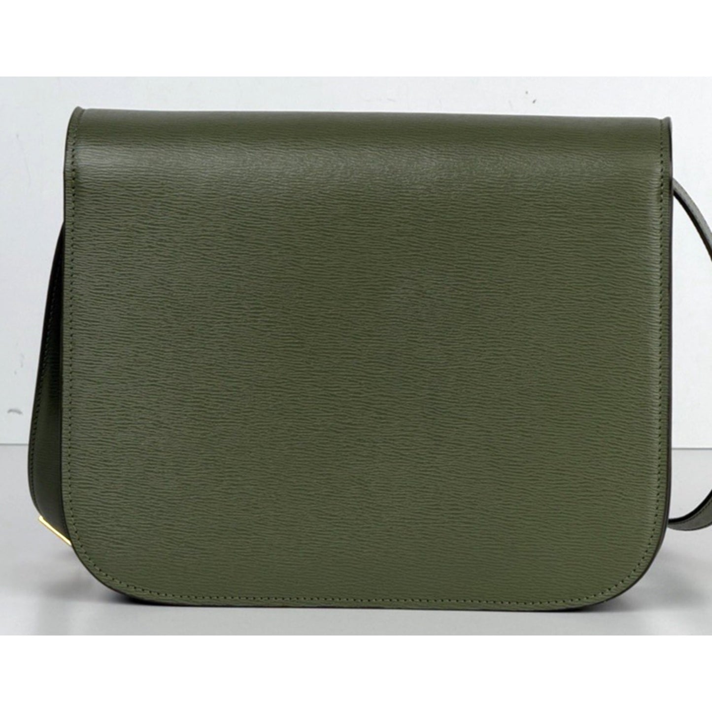 Celine Classic Box Flap Medium Bag in Light Khaki Liege Calfskin Leather S