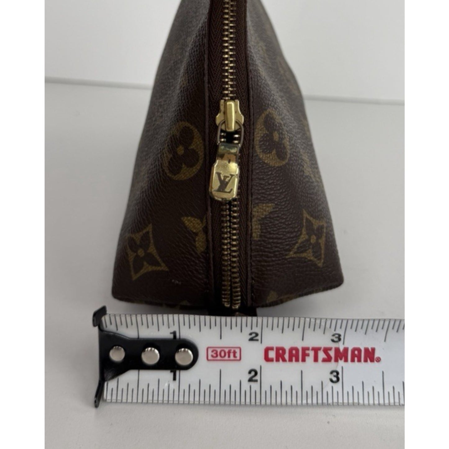 Louis Vuitton Monogram Trousse Demi Ronde Cosmetic Pouch Coated Canvas 2013 S10