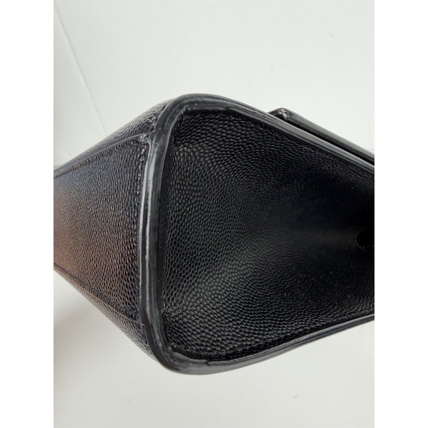 Saint Laurent Grain De Poudre Medium Classic Monogram Kate Satchel Black NFC S