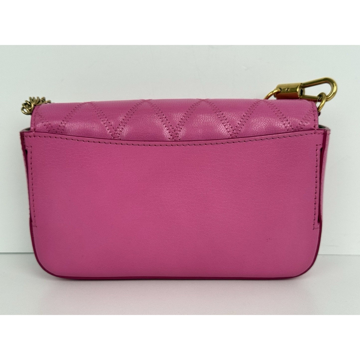 Givenchy Quilted Goatskin GV3 Mini Pocket Convertible Bag Pink w Gold Hardware