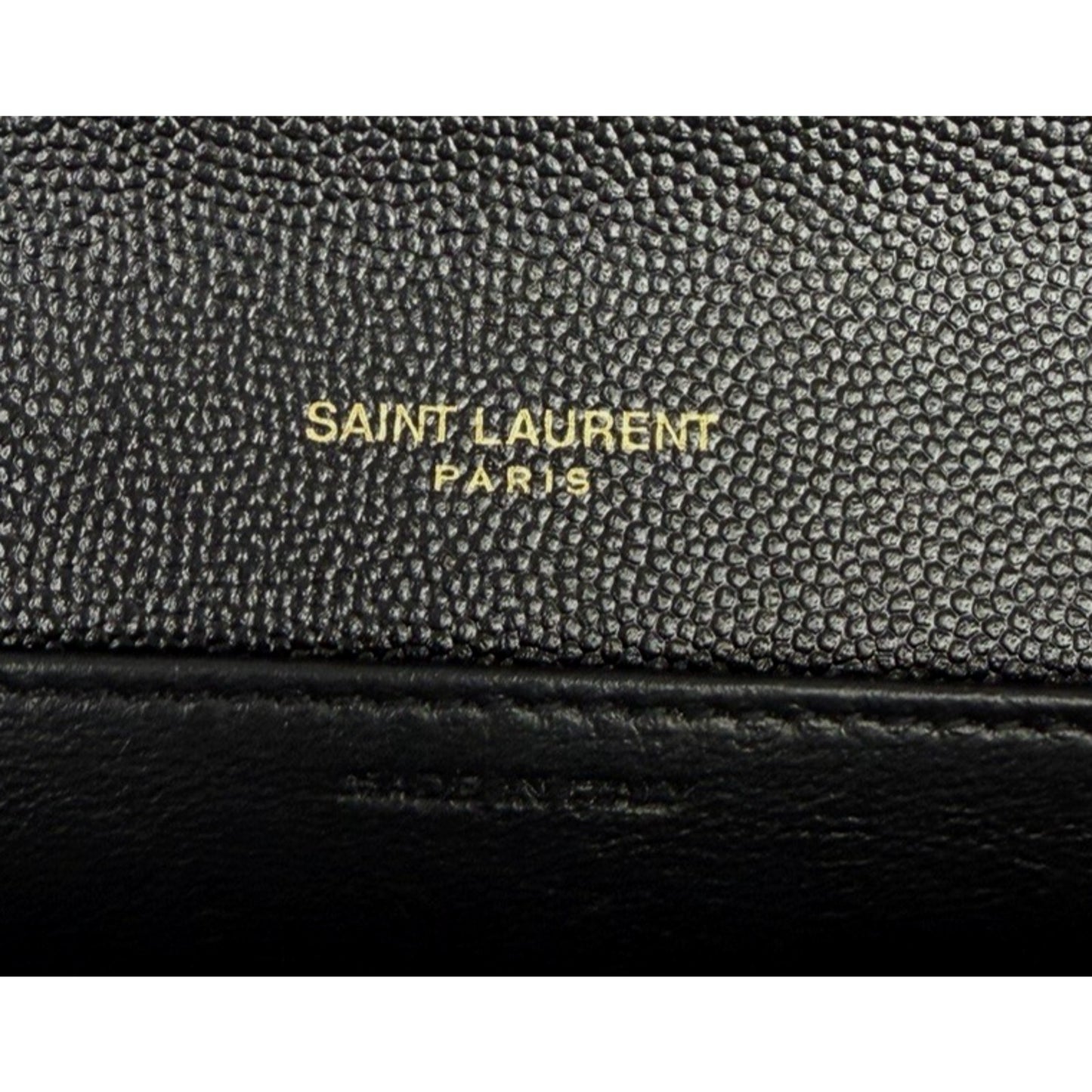 Saint Laurent Uptown Chain Wallet Mini Bag in Black Grain De Poudre Leather S08