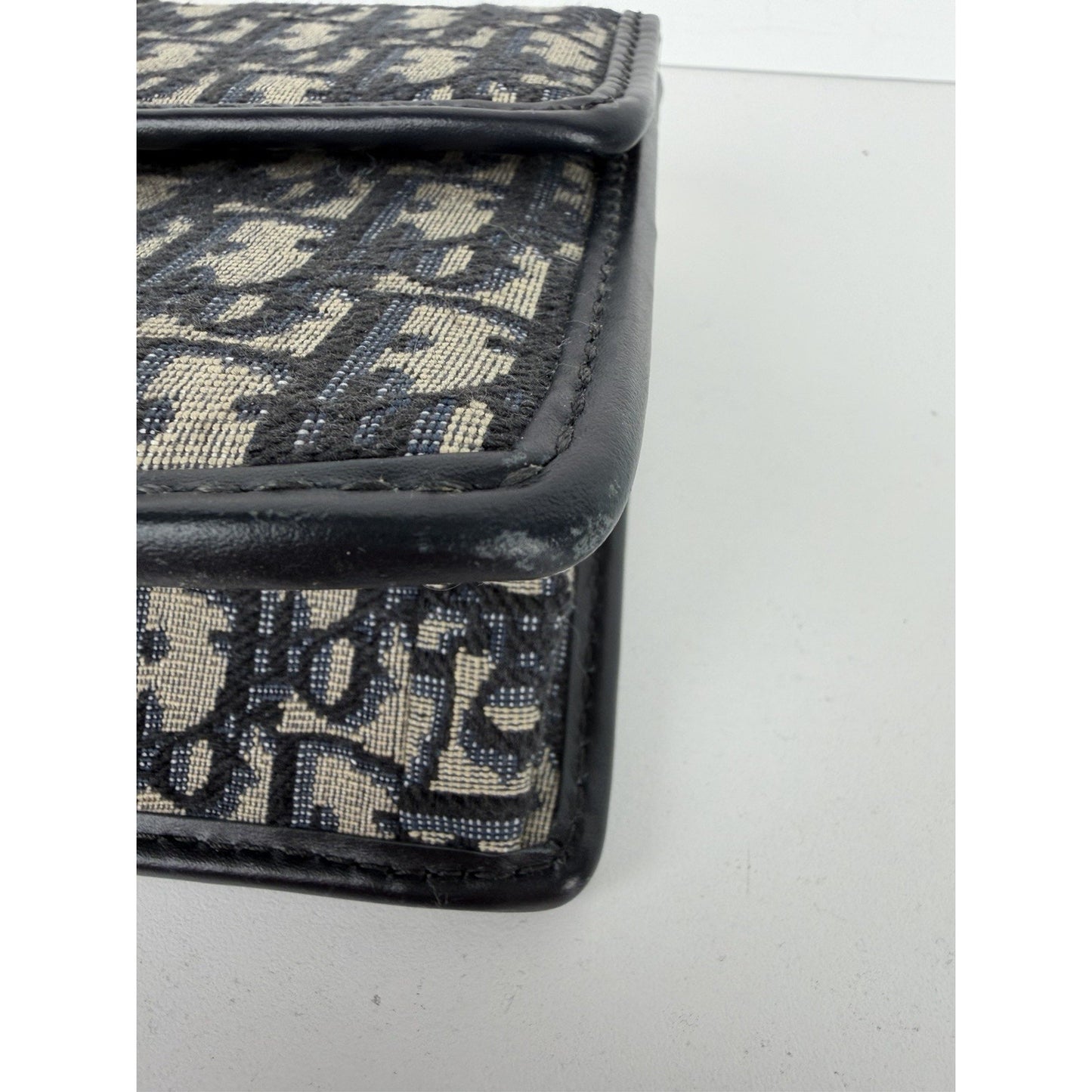 Dior 30 Montaigne Chain Bag Blue Oblique Jacquard & Gold-tone CD Clasp D8