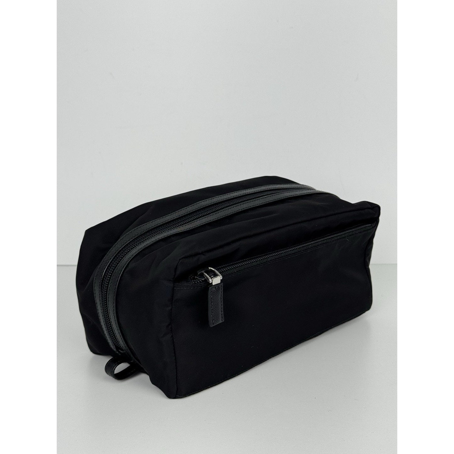 Prada Re Nylon and Saffiano Leather Travel Pouch E-2