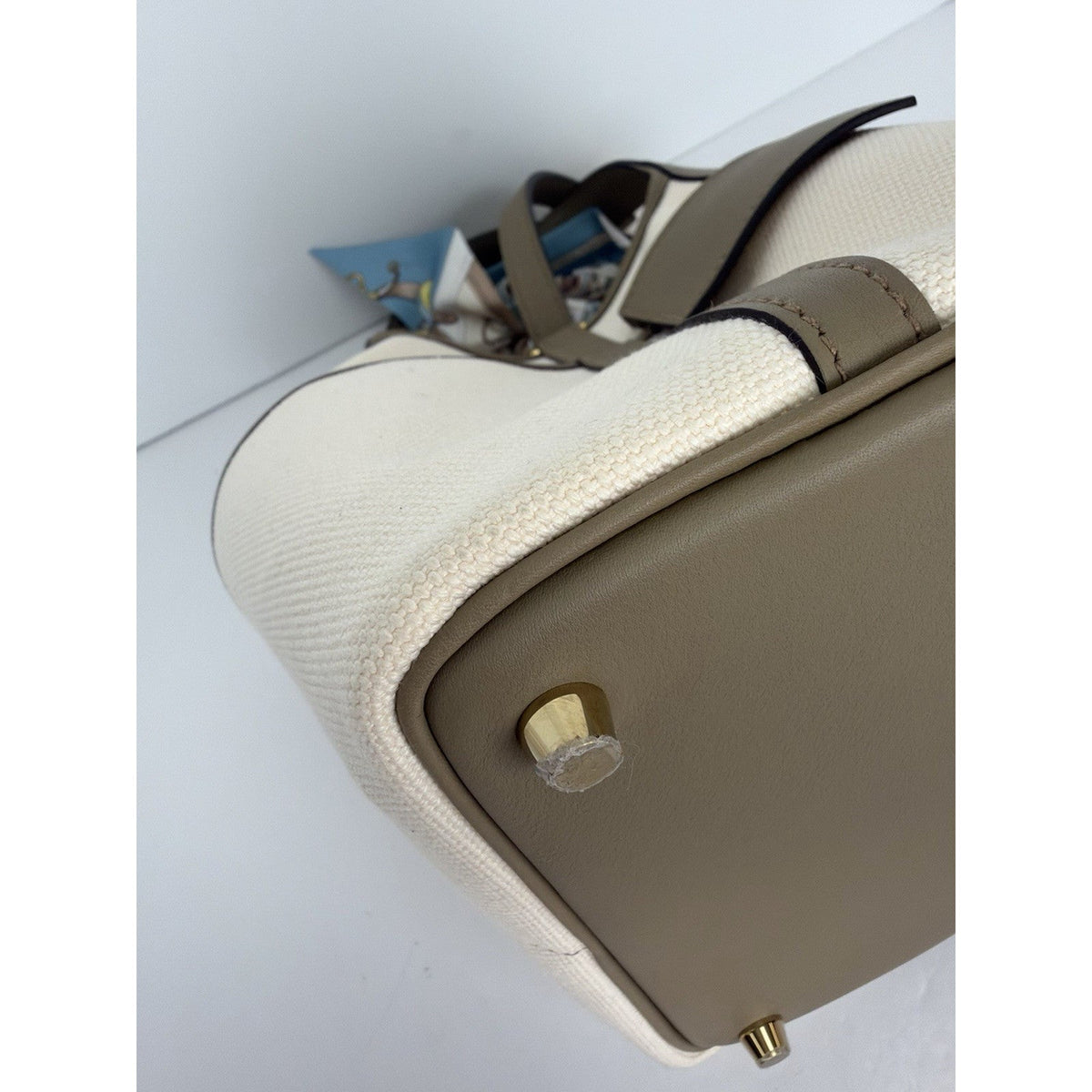 Hermes Picotin Lock 18 Cargo Top Handle Bag in Ecru Etoupe Canvas 2023 F4