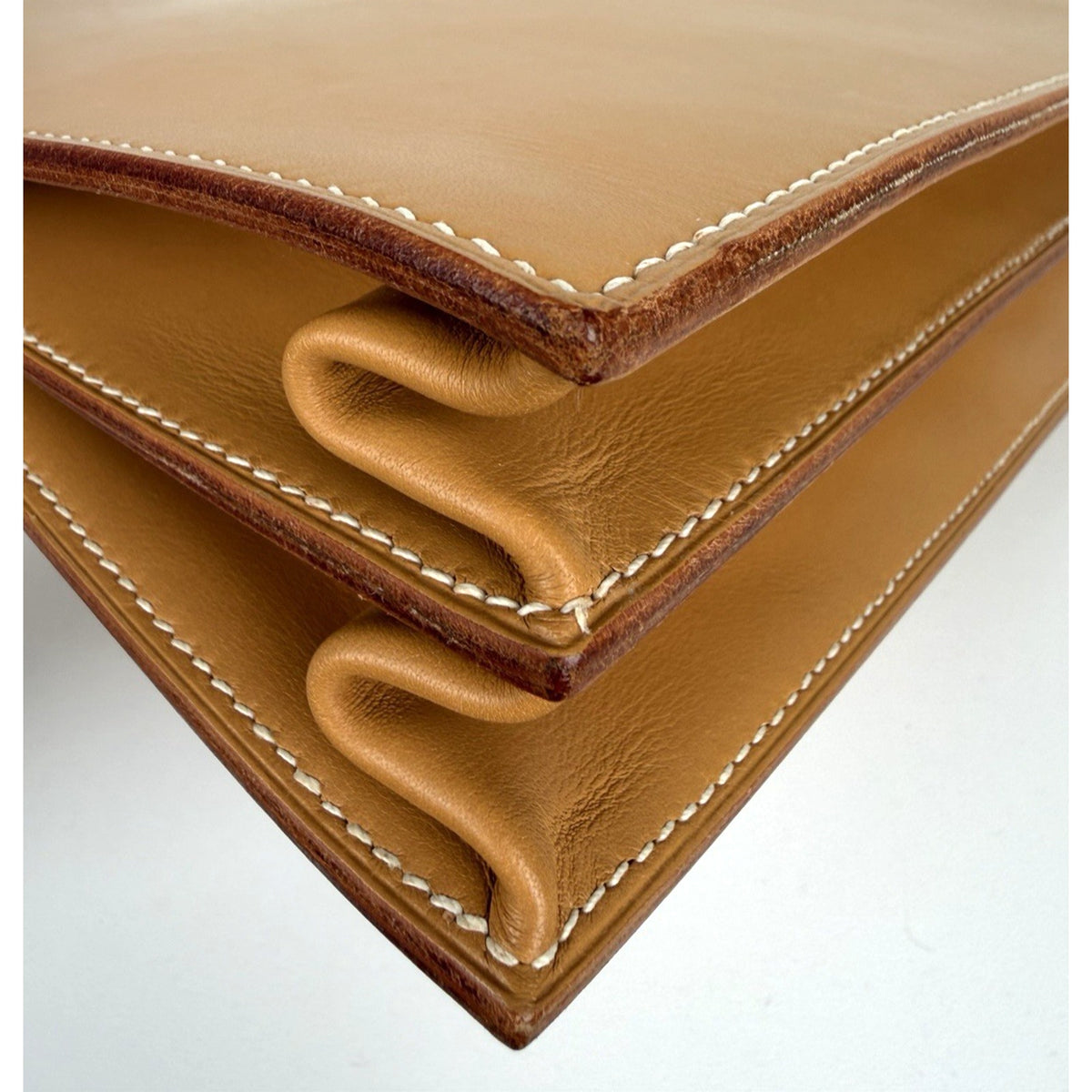 Hermes Sac a Depeches 41 Briefcase Bag in Gold Leather C-4