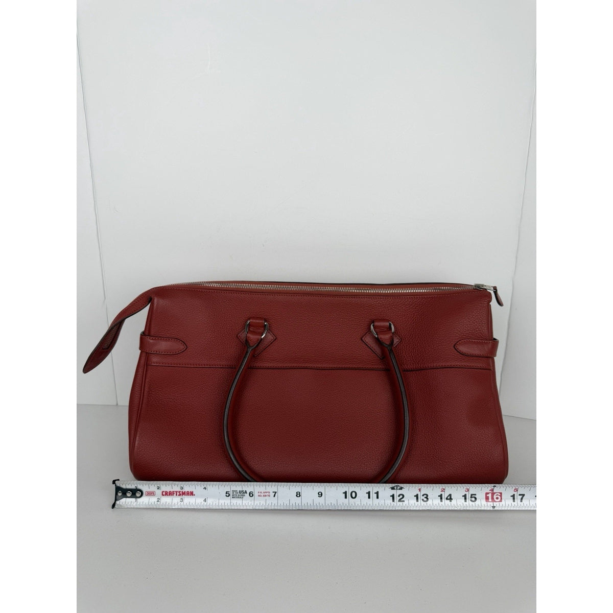 Hermes Clemence Atlas Shoulder Tote Bag 42 in Red Clemence Leather 2009 C-5