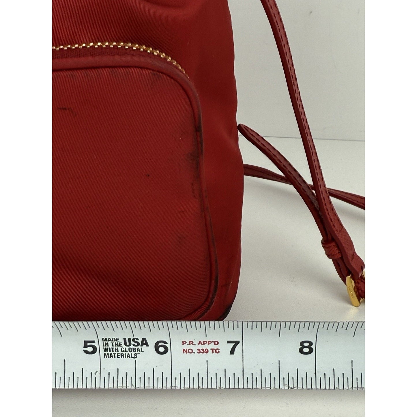 Prada Re-Nylon Alabastro Red Saffiano Duet Bucket Backpack