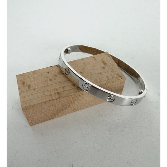 Cartier Classic Love Bracelet in 18K White Gold Featuring The Iconic Screw Motif