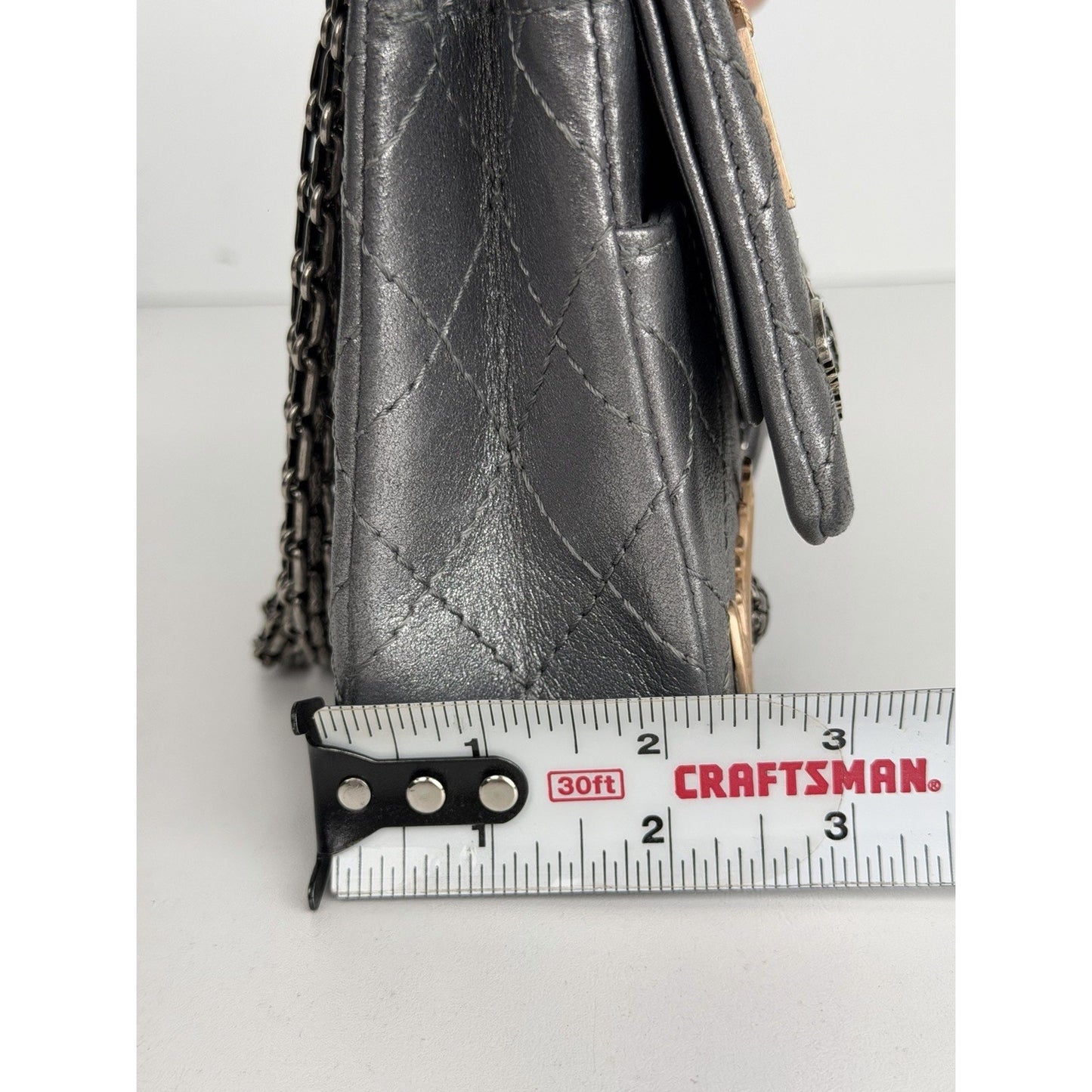 Chanel Lucky Charms 2.55 Reissue Double Flap Bag Metallic Silver 2006-2008 U3