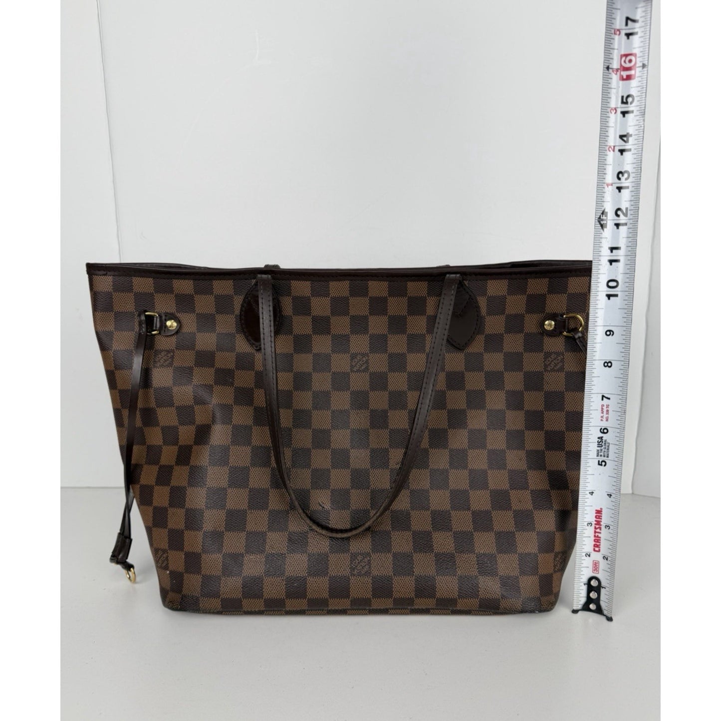 Louis Vuitton Neverfull MM Tote Bag in Damier Ebene Coated Canvas 2017 S