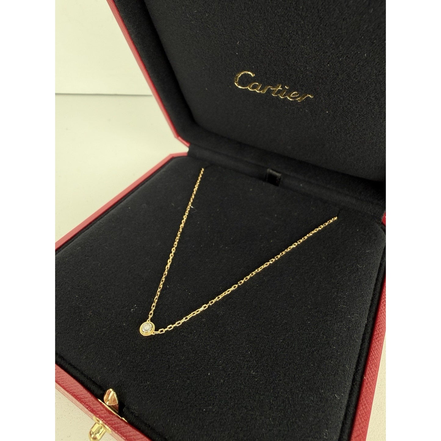 Cartier D'Amour Diamond Necklace Mini Model in 18K Yellow Gold 16in