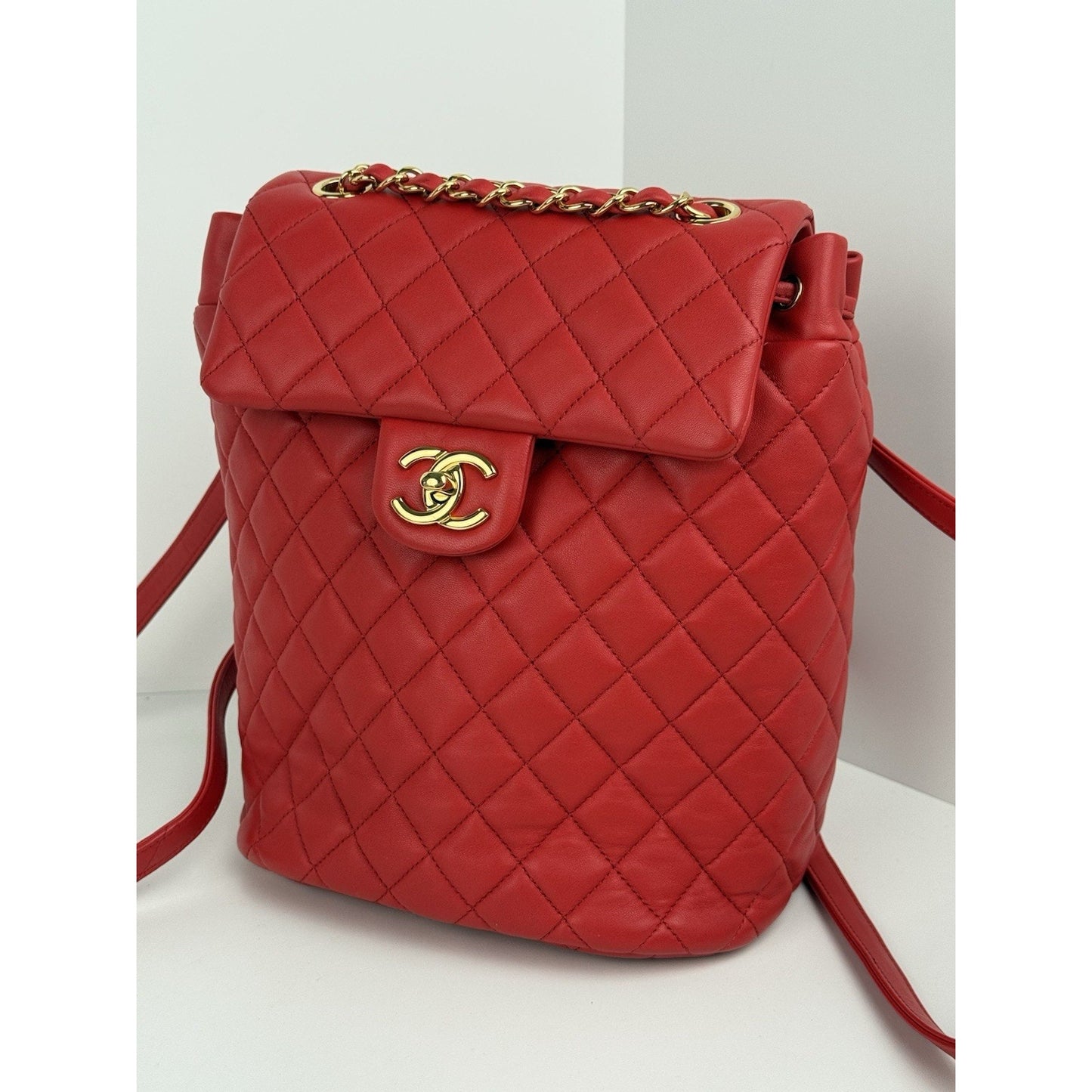 Chanel Urban Spirit Red Quilted Lambskin Leather Women's Backpack