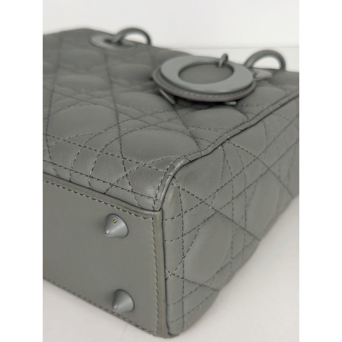 Christian Dior Lady Dior Small Bag in Ultramatte Cannage Grey Leather 2021 B2
