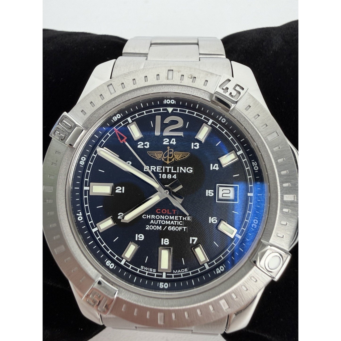 Breitling Colt Automatic 44mm Watch A1738811/BD44 Black Dial And Stainless Steel