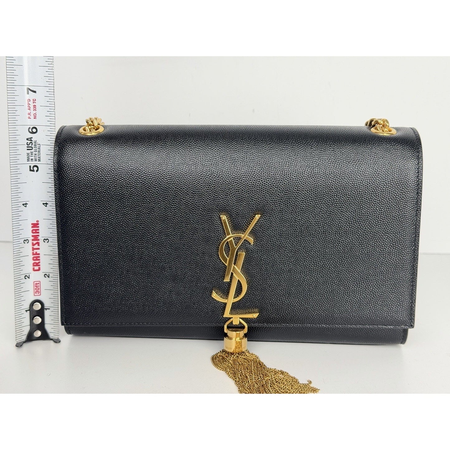 Saint Laurent Medium Kate Tassel Shoulder Bag in Black Calfskin Leather D9