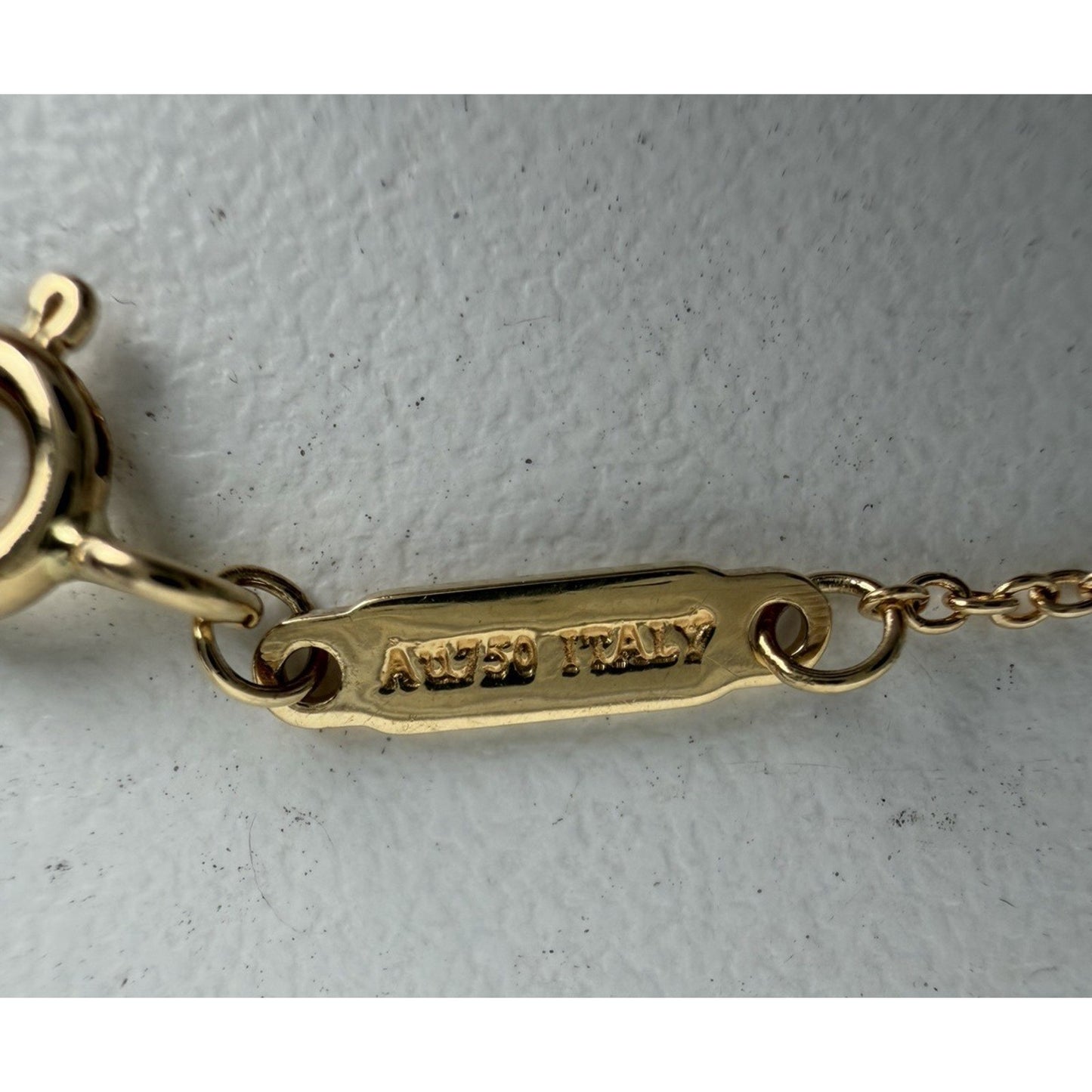 Tiffany & Co T Smile Necklace in 18k Yellow Gold with Diamond Pendant 18in