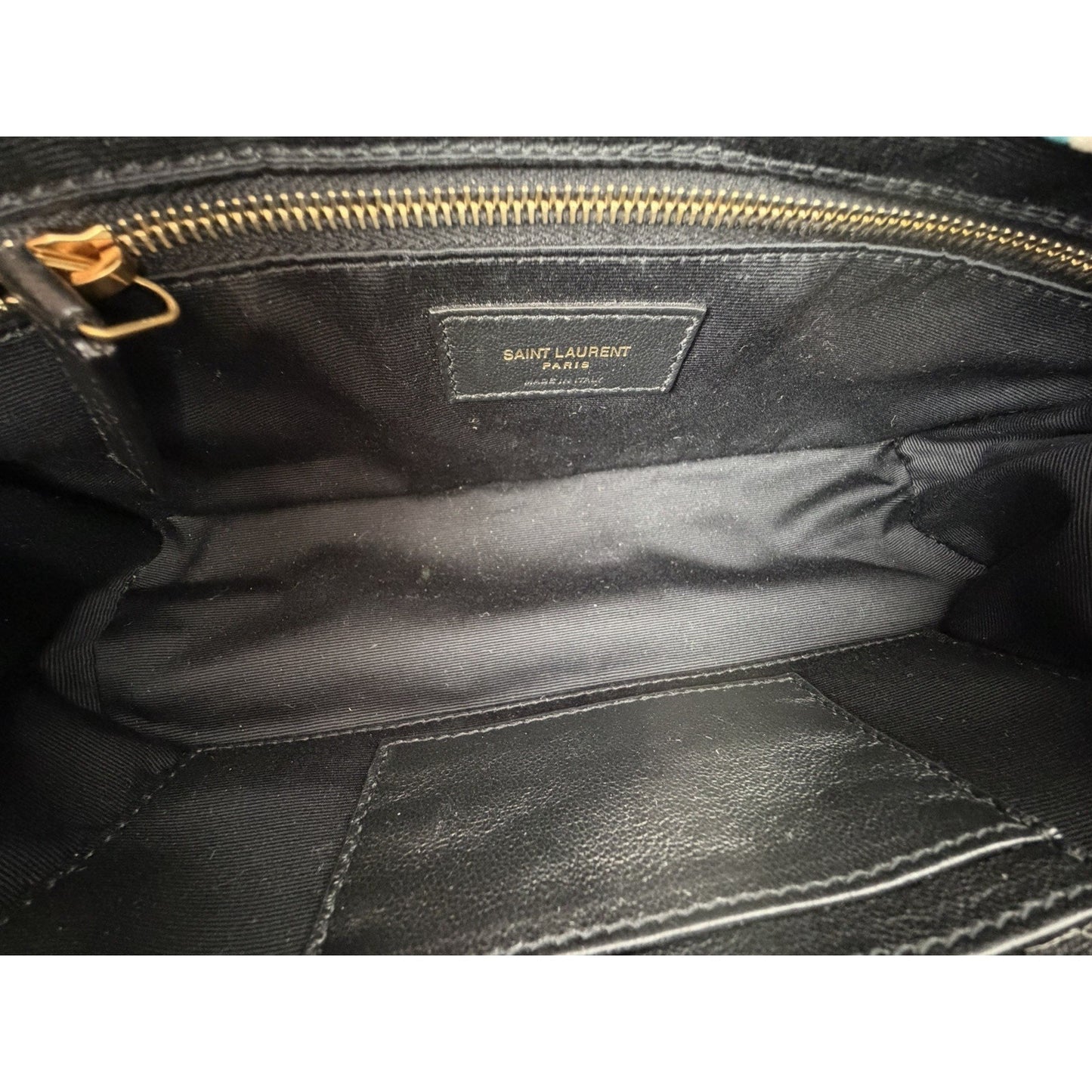 Saint Laurent Multicolor Satin Jamie Medium Bag with Leather Trim B-3