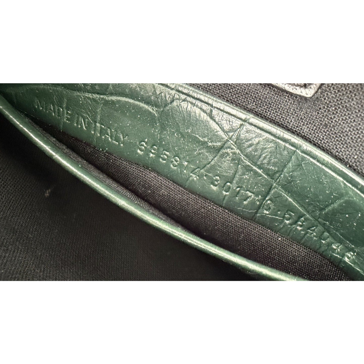 Balenciaga Le Cagole Mini Shoulder Bag in Dark Green Croc-Embossed Leather S-01