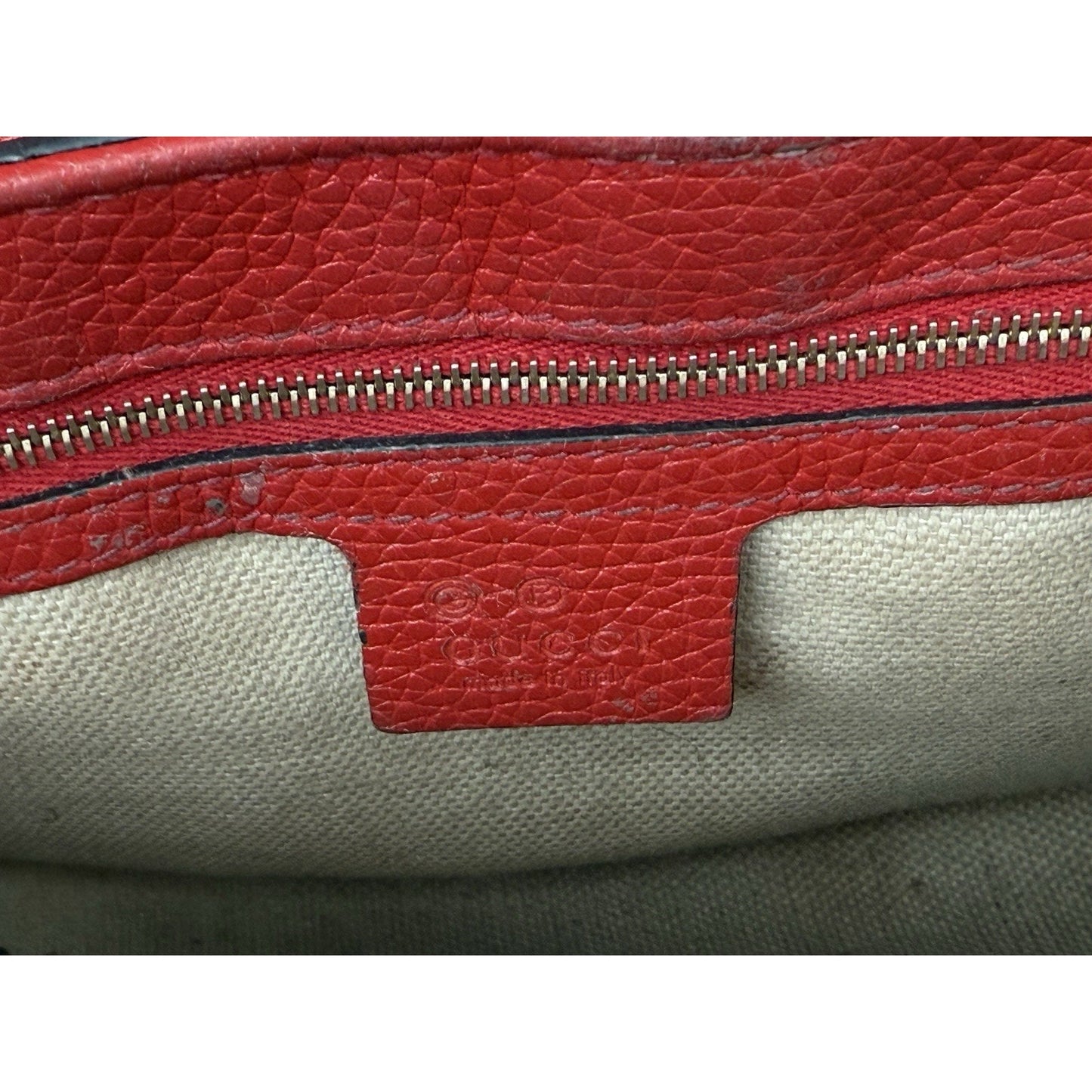 Gucci Soho Red Leather Medium Crossbody Bag with Chain Strap