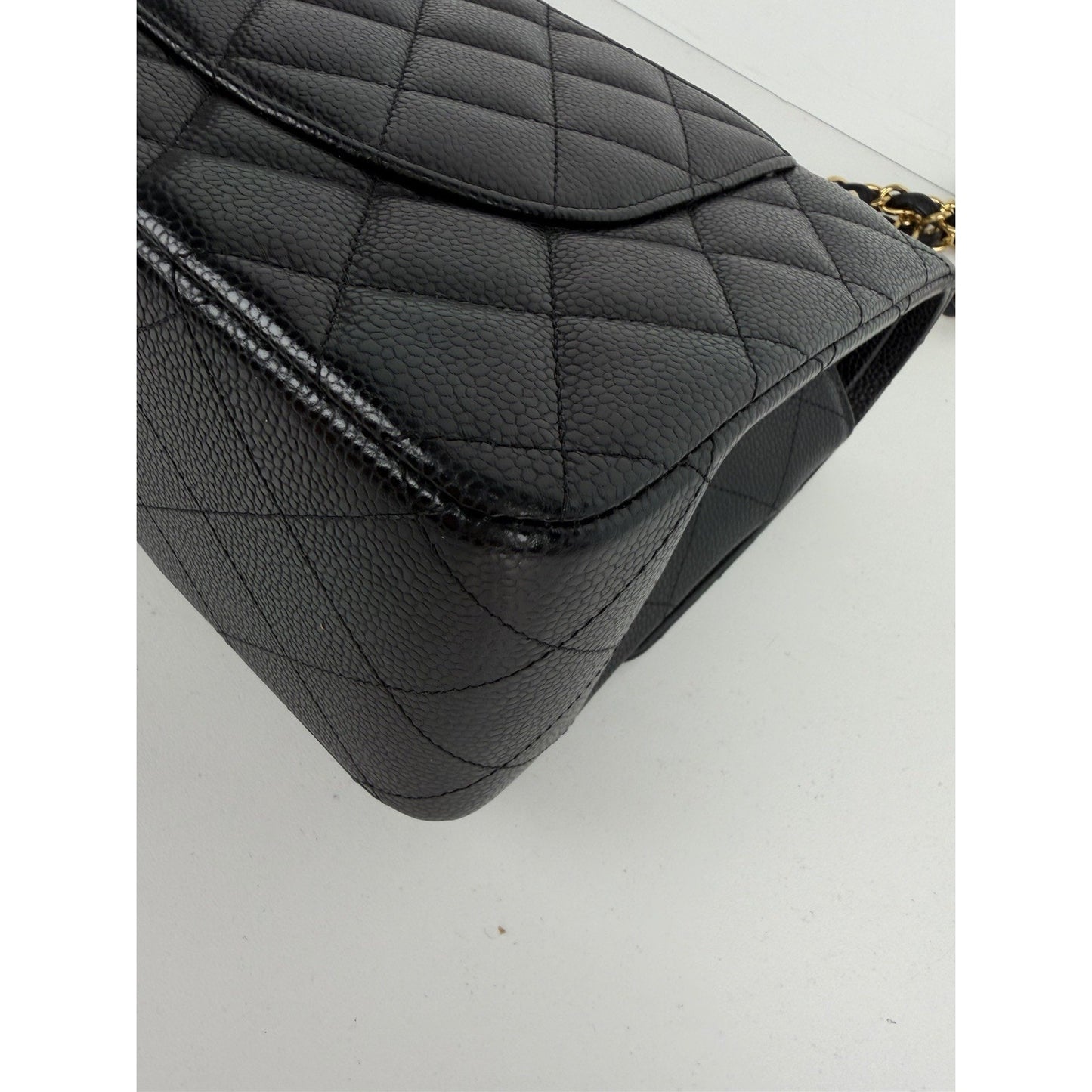 Chanel Classic Double Flap Shoulder Bag Jumbo in Black Caviar Leather 2025 dR-1