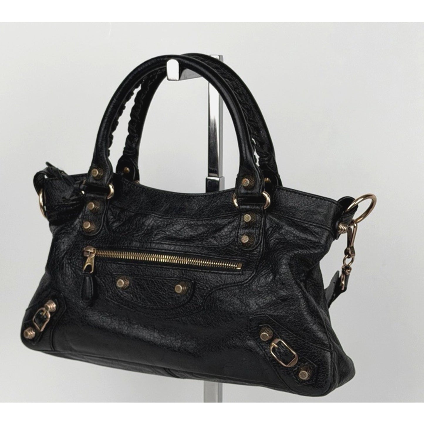 Balenciaga Agneau Giant 12 Mini City in Black Leather and Gold-Tone Hardware S12