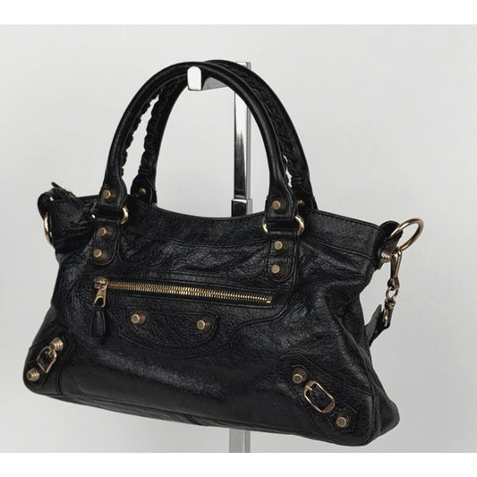 Balenciaga Agneau Giant 12 Mini City in Black Leather and Gold-Tone Hardware S12