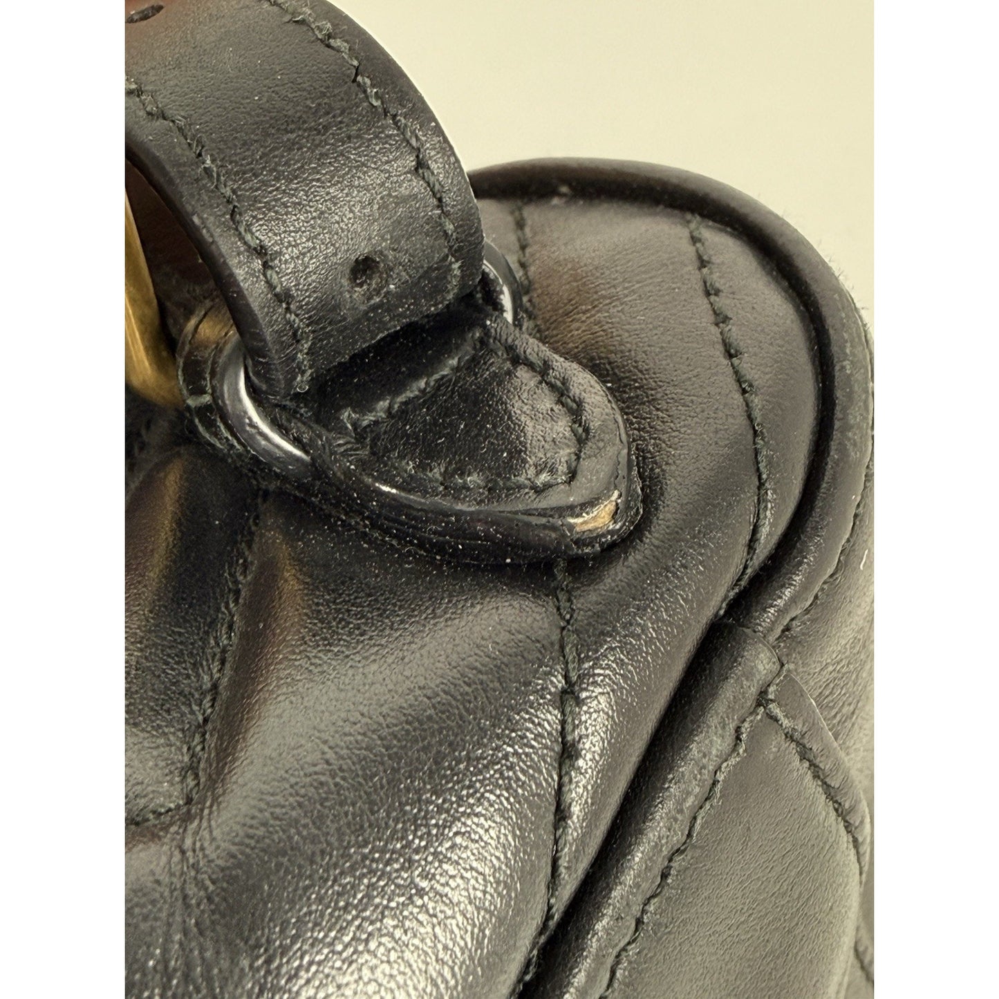 GUCCI Calfskin Matelassé GG Marmont Dome Backpack Black