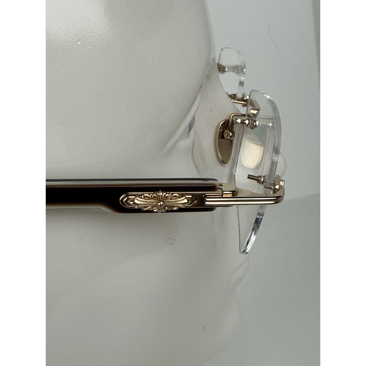 CHROME HEARTS DEEP I GP-BRBBR Gold Plated/White Ebony-Piano Varnish