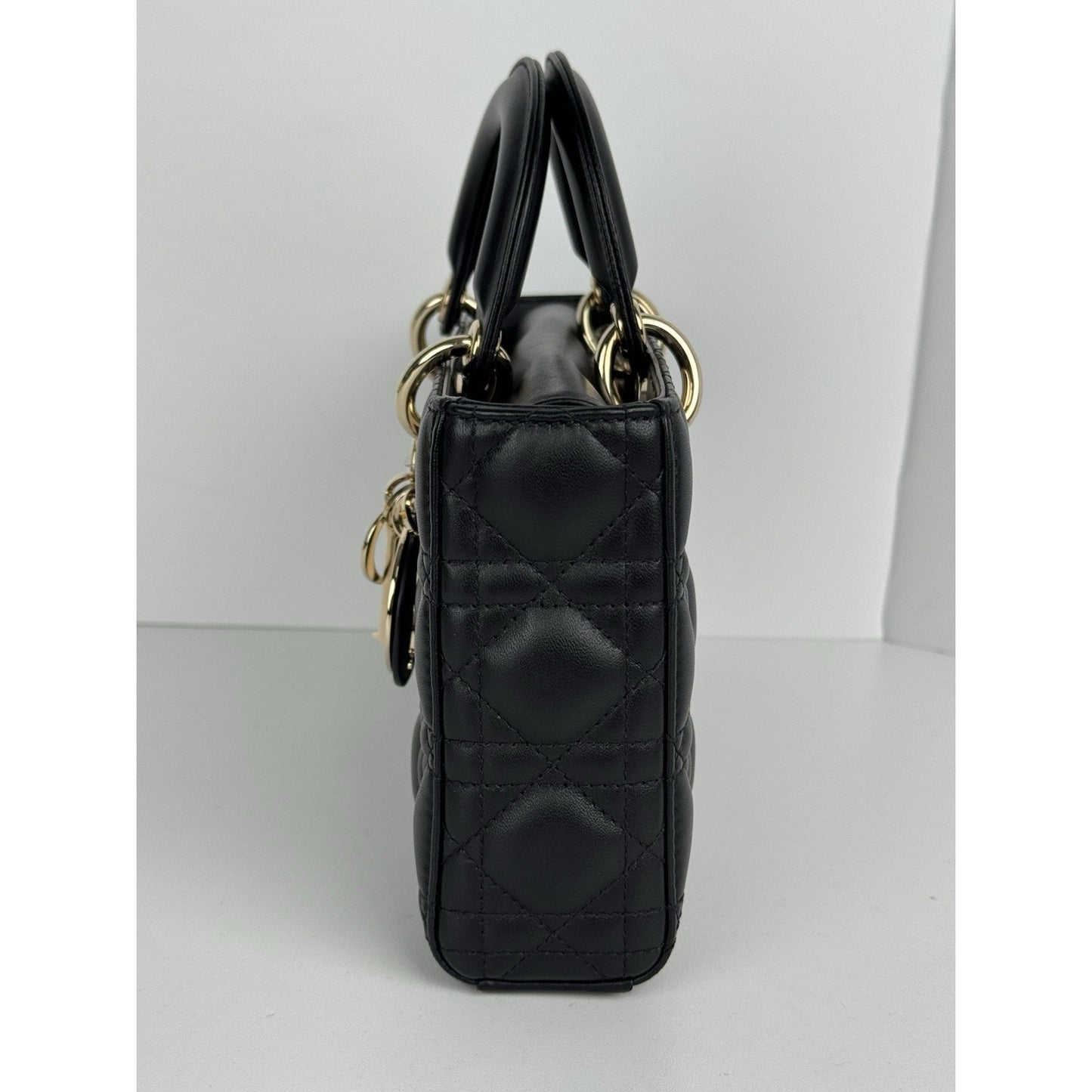 Dior Medium Lady D-Joy Black Quilted Leather Shoulder Bag D-1