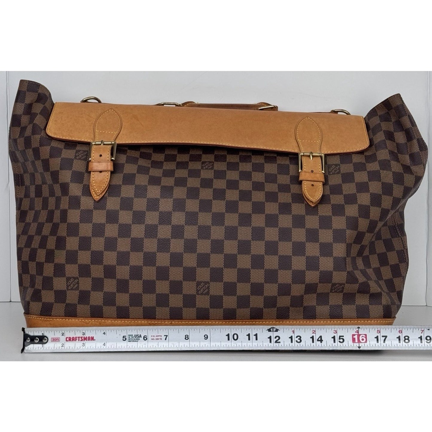 Louis Vuitton Damier Ebene Clipper Travel Bag Brown Canvas Lim Ed 1996 S