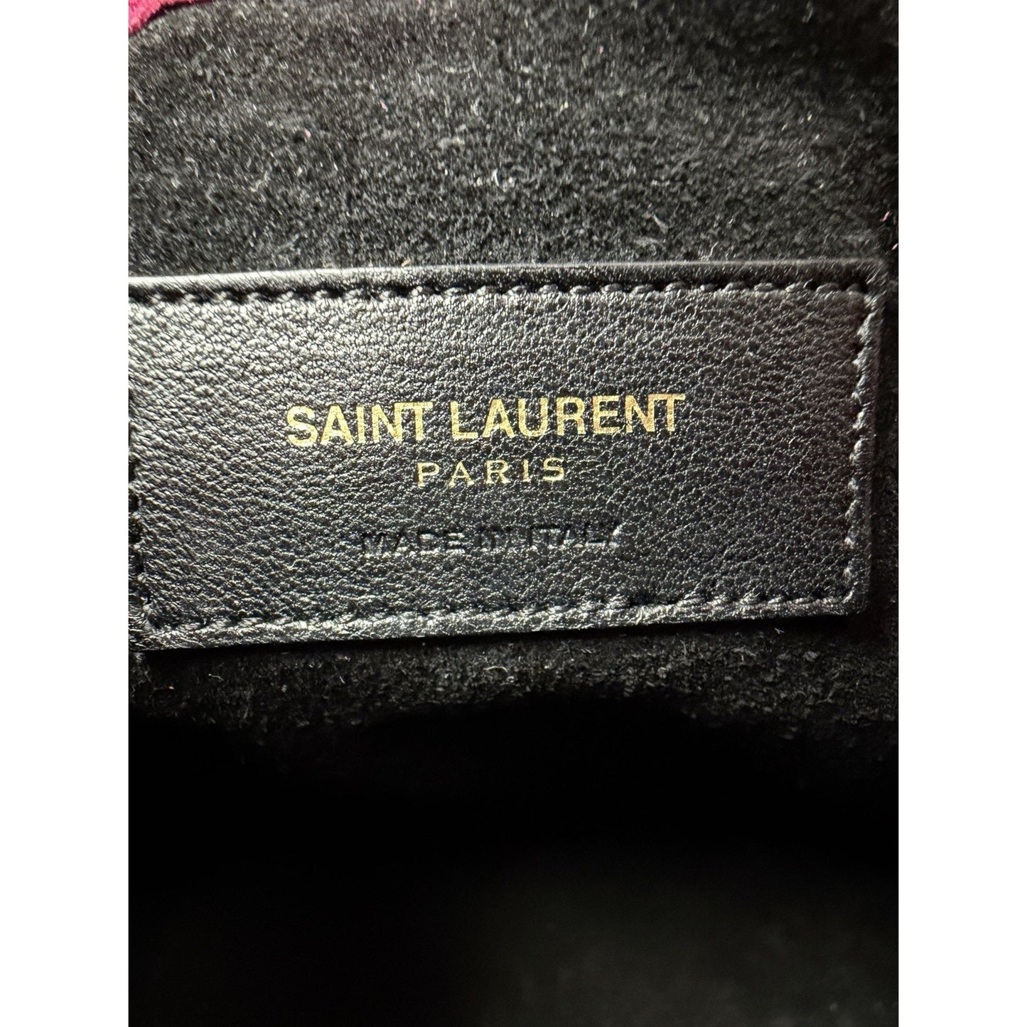 Saint Laurent Emmanuelle Fringe Bucket Bag in Pink Suede F2