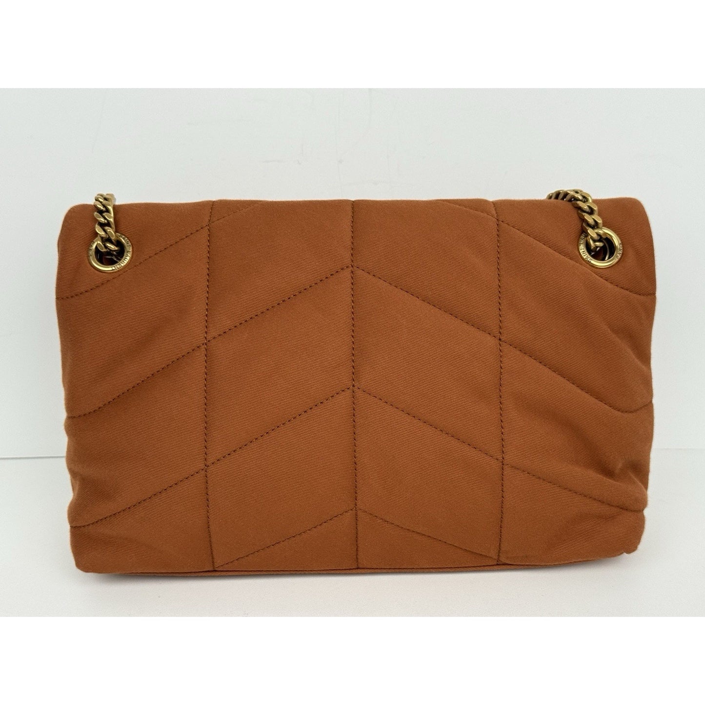 Saint Laurent Loulou Small Shoulder Bag in Celosia Orange Quilted Fabric (2024)